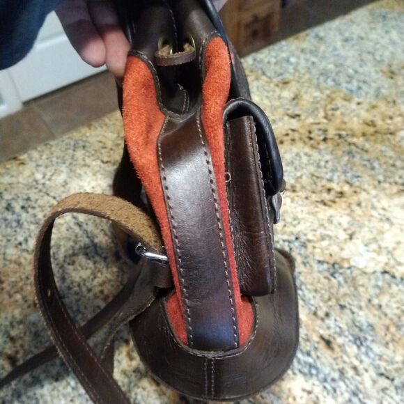 Leather Wool Tweed Suede Artisan Hand Made Red Brown Backpack Bag main image 14